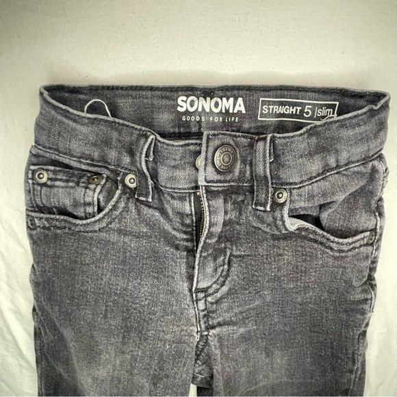 Sonoma Goods for Life Boys 5 Straight Slim Black Jeans PRELOVED - Picture 2 of 5